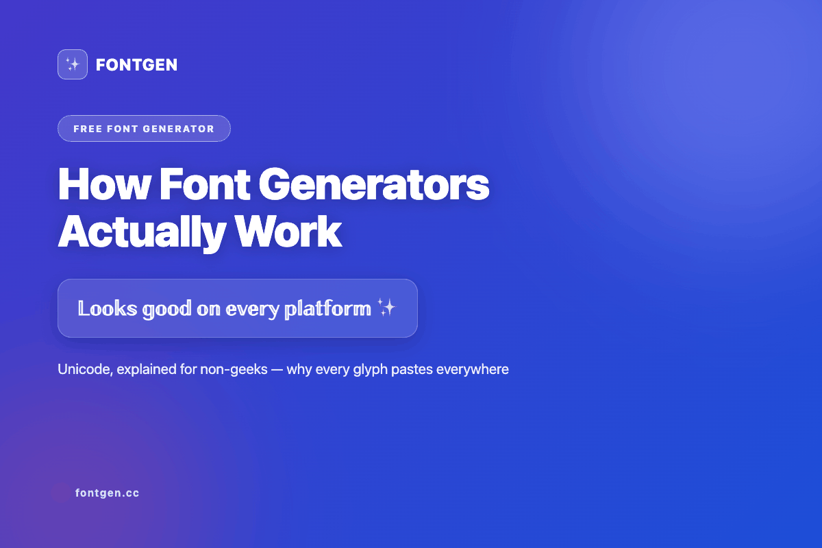 How a font generator converts A into styled Unicode letters